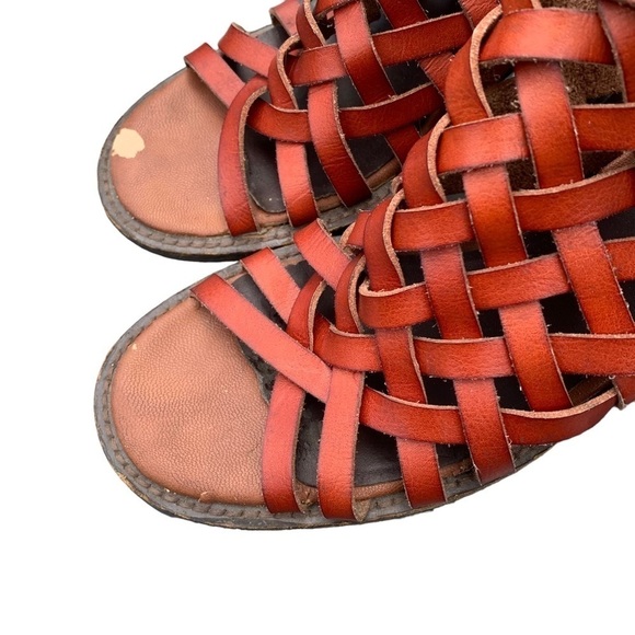 Free People Farylrobin Stacked Heel Sandals Women’s Sz 9 Vegan Leather Crossover - Picture 6 of 9